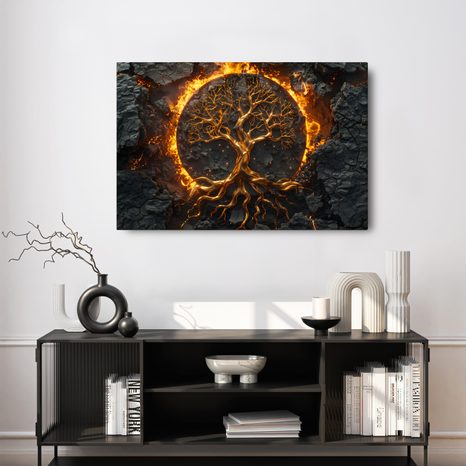 WANDBILD LEBENSBAUM IM FEUER - BILDER - 🔥 TOTALAUSVERKAUF