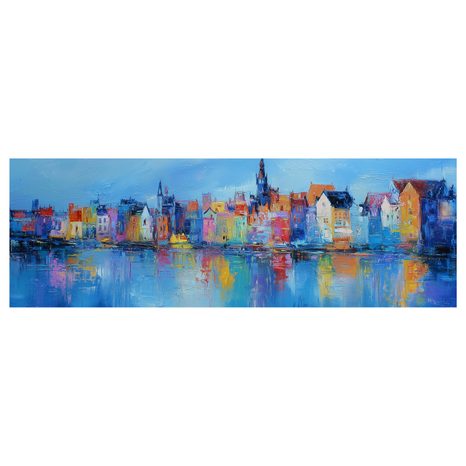 WANDBILD MÄRCHENHAFTE STADTSZENERIE - BUNTE HÄUSER - BILDER