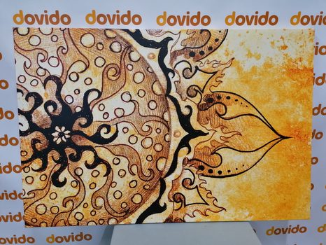 КАРТИНА НА ПЛАТНО – МАНДАЛА С ВИНТИДЖ НОТКА - ФЪН ШУЙ КАРТИНИ - КАРТИНИ