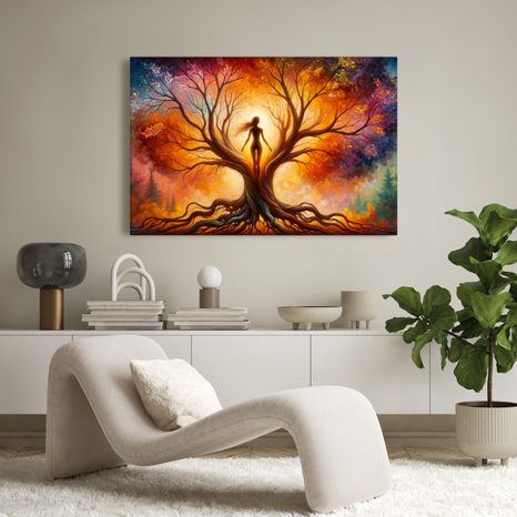 WANDBILD FRAU IM BAUM DES LEBENS - BILDER BÄUME DES LEBENS - BILDER