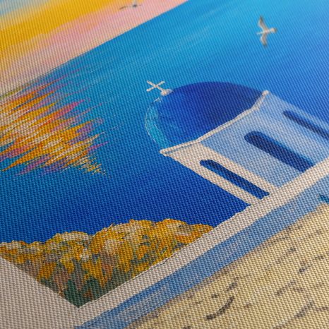 WANDBILD GRIECHISCHE INSEL BEI SONNENUNTERGANG - BILDER MEER UND STRAND - BILDER