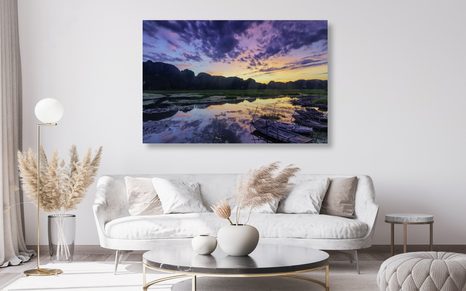 OBRAZ ROMANTICKÝ ZÁPAD SLUNCE V HORÁCH - OBRAZY PŘÍRODY A KRAJINY - OBRAZY