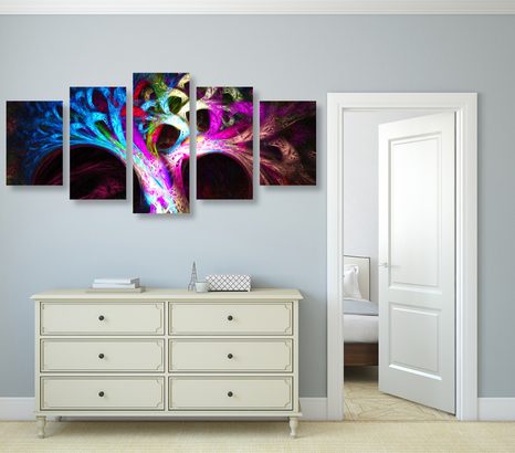 5-DELNA SLIKA SKRIVNOSTNO ABSTRAKTNO DREVO - ABSTRAKTNE SLIKE - SLIKE