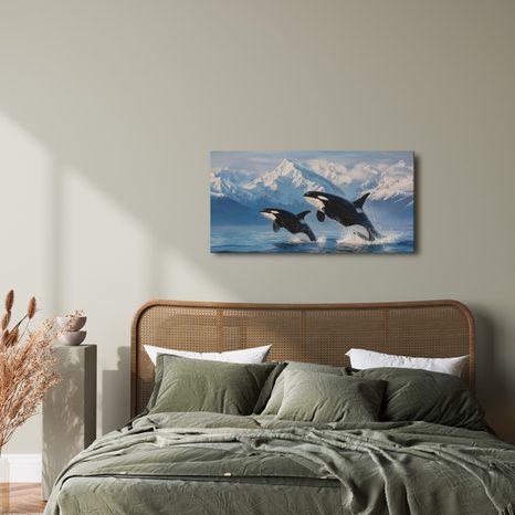 OBRAZ KOSATKY V LEDOVÉ KRAJINĚ - OBRAZY MOŘŠTÍ ŽIVOČICHOVÉ - OBRAZY