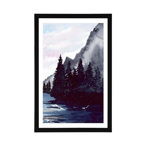 POSTER – PAESAGGIO DISEGNATO INVERNALE - NATURA - POSTER