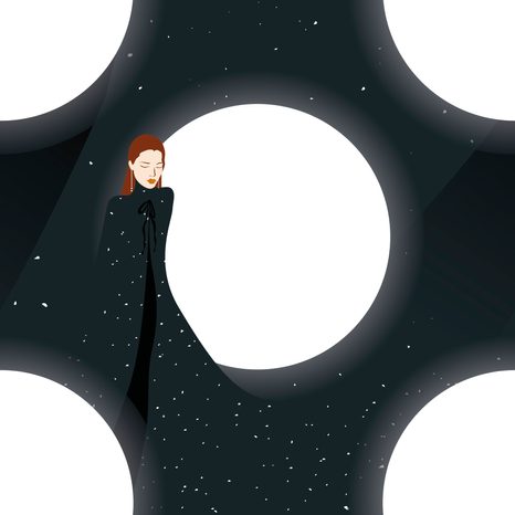 CARTA DA PARATI – SIGNORA DELLA LUNA - CARTA DA PARATI PERSONE E CELEBRITÀ - CARTA DA PARATI