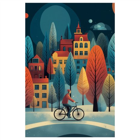 OBRAZ KOUZELNÁ ZIMNÍ VESNICE - VÁNOČNÍ A ZIMNÍ OBRAZY - PICTURES