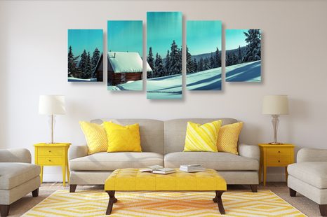 5-TEILIGES WANDBILD MÄRCHENHAFTE WINTERLANDSCHAFT - BILDER VON NATUR UND LANDSCHAFT - BILDER