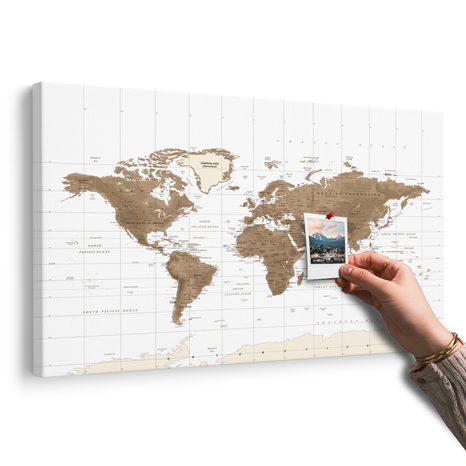 PARAFA KÉP CSODÁLATOS VINTAGE TÉRKÉP FEHÉR HÁTTÉREN - PARAFA KÉPEK - KÉPEK