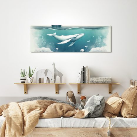 QUADRO SU TELA – BALENA TRANQUILLA SOTTO IL MARE - QUADRI DI BALENE - STAMPE E QUADRI