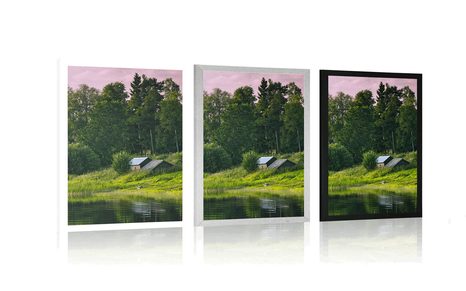 POSTER MÄRCHENHAFTE HÄUSER AM FLUSS - NATUR - POSTER