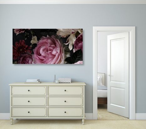 OBRAZ KYTICE KVĚTŮ V DETAILNÍM ZÁBĚRU - OBRAZY KVĚTŮ - OBRAZY