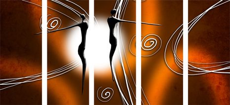 5-DIELNY OBRAZ ETNO LÁSKA - ABSTRAKTNÉ OBRAZY - OBRAZY