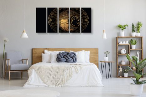 5-DIELNY OBRAZ HARMONICKÁ SILA BUDHU - OBRAZY FENG SHUI - OBRAZY