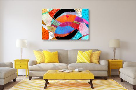 QUADRO SU TELA – ASTRAZIONE COLORATA - QUADRI ASTRATTO - STAMPE E QUADRI