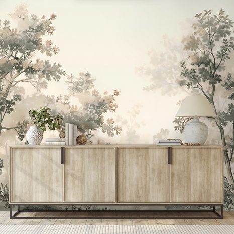 FOTOTAPET AUTOADEZIV PEISAJ FORESTIER MINIMALIST - TAPET COPACI - TAPETURI