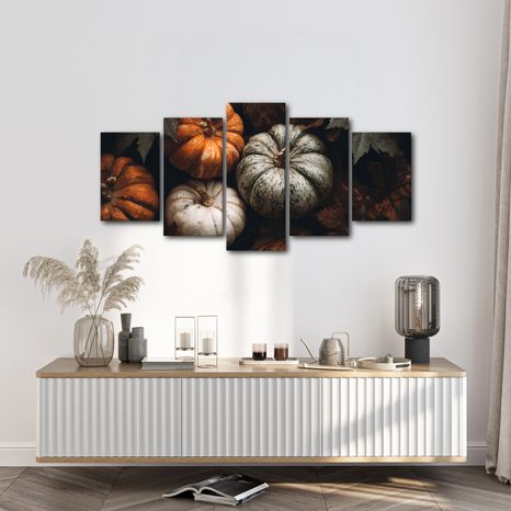 5-DÍLNÝ OBRAZ PODZIMNÍ DÝŇOVÁ SKLIZEŇ - OBRAZY ZÁTIŠÍ - OBRAZY