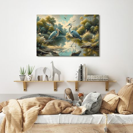 OBRAZ VOLAVKY U VODY - OBRAZY PTÁCI - OBRAZY