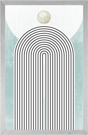 POSZTER MODERN KÉK SZIVÁRVÁNY MID-CENTURY. - MOTÍVUMOK A MŰHELYÜNKBŐL - POSZTEREK