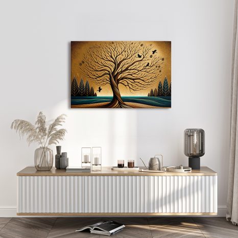 OBRAZ PODZIMNÍ STROM ŽIVOTA S PTÁKY - OBRAZY STROMY ŽIVOTA - OBRAZY