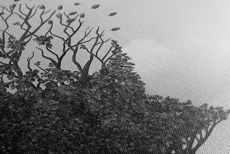 OBRAZ DRZEWO W KSZTAŁCIE TWARZY - OBRAZY CZARNO-BIAŁE - OBRAZY