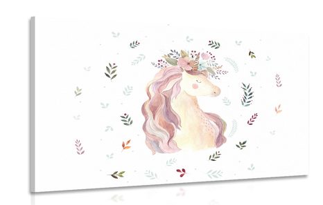 CANVAS PRINT MAGICAL UNICORN - CHILDRENS PICTURES - PICTURES