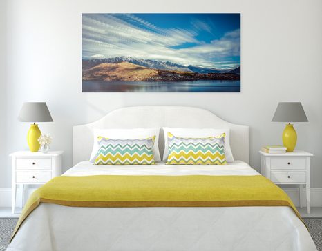 WANDBILD UNTERGEHENDE SONNE ÜBER DEM SEE - BILDER VON NATUR UND LANDSCHAFT - BILDER