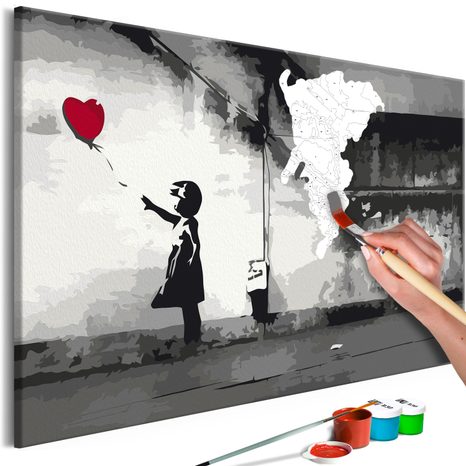 PICTURE PAINTING BY NUMBERS LITTLE GIRL WITH BALLOON BANKSY