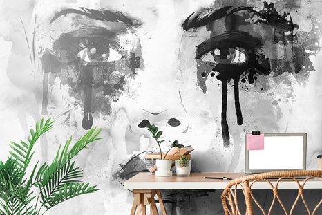 CARTA DA PARATI AUTOADESIVA – DONNA ALLA MODA IN BIANCO E NERO - CARTA DA PARATI AUTOADESIVE - CARTA DA PARATI