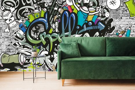 ÖNTAPADÓ TAPÉTA STÍLUSOS GRAFFITI FAL - ÖNTAPADÓ TAPÉTÁK - TAPÉTÁK
