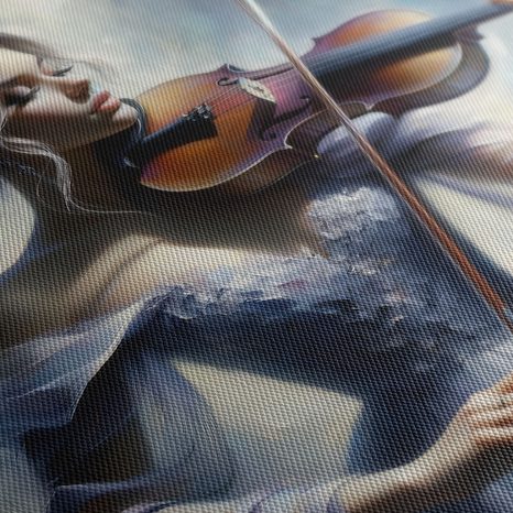 WANDBILD ROMANTISCHE VIOLINISTIN - WANDBILDER FRAUEN - BILDER