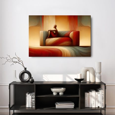 OBRAZ ABSTRAKTNÍ LINIE V TEPLÝCH TÓNECH - ABSTRAKTNÍ OBRAZY - OBRAZY