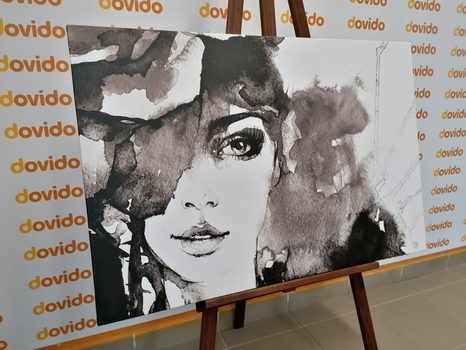 WANDBILD ABSTRAKTES FRAUENPORTRÄT IN SCHWARZ-WEISS - BILDER - 🔥 TOTALAUSVERKAUF