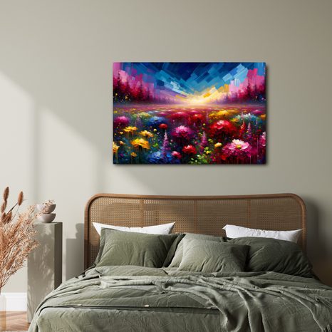 OBRAZ ZÁŘIVÁ LOUKA PLNÁ KVĚTIN - OBRAZY POLE A LOUKY - OBRAZY