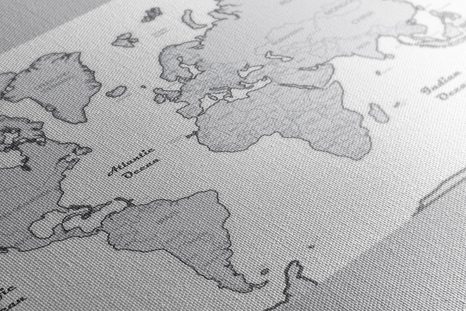 KÉP CSODÁS FEKETE FEHÉR TÉRKÉP - TÉRKÉPES KÉPEK - KÉPEK