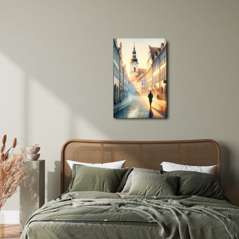OBRAZ STARÉ MĚSTO ZA ÚSVITU - OBRAZY MĚSTA - OBRAZY