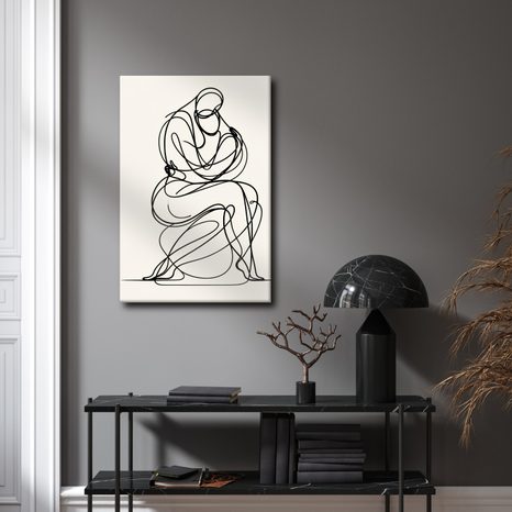 WANDBILD ABSTRAKTE LINIEN IN RUHE - BILDER MIT LIEBESMOTIVEN - BILDER