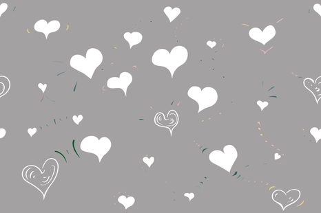 CARTA DA PARATI – CUORICINI BIANCHI ADORABILI - CARTA DA PARATI BAMBINI - CARTA DA PARATI