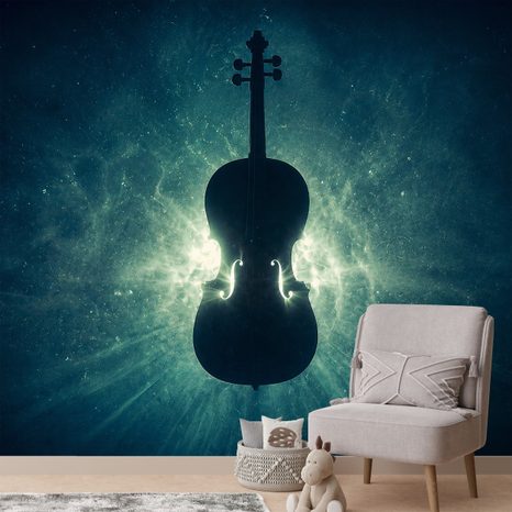 FOTOTAPETE CELLO IM KOSMISCHEN LICHT - MUSIK FOTOTAPETEN - TAPETEN