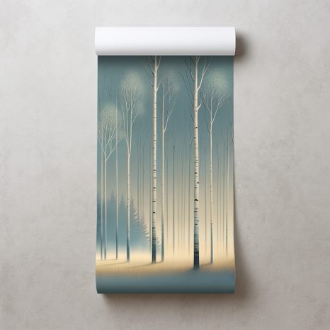 TAPETA ZASNĚŽENÝ LES V MLZE - TAPETY LES - TAPETY