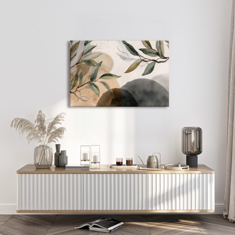 WANDBILD BLÄTTER IN ABSTRAKTION - BILDER BÄUME UND LAUB - BILDER