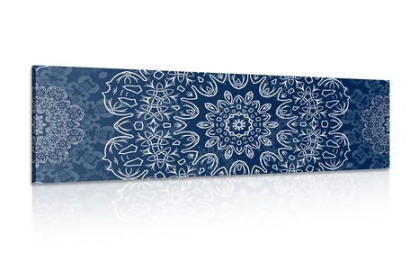 WANDBILD BLAUES MANDALA MIT ABSTRAKTEM MUSTER - BILDER MIT FENG SHUI-MOTIVEN - BILDER