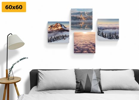 KOMPLET SLIK ZIMSKA NARAVA Z OBLAKI - KOMPLETI SLIK - SLIKE