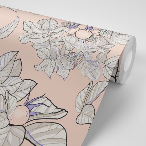 CARTA DA PARATI – GIARDINO CON TOCCO AUTUNNALE - CARTA DA PARATI NATURA - CARTA DA PARATI