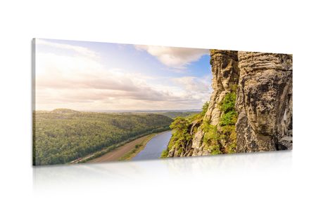 CANVAS PRINT VIEW OF THE RIVER ELBE - PICTURES OF NATURE AND LANDSCAPE - PICTURES