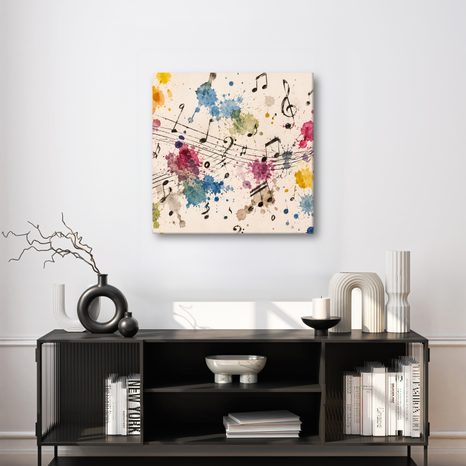 WANDBILD BUNTE SYMPHONIE UND NOTEN - MUSIKBILDER - BILDER