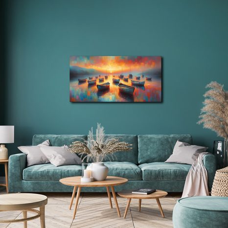 WANDBILD BOOTE AUF RUHIGEM WASSER - BILDER MEER UND STRAND - BILDER