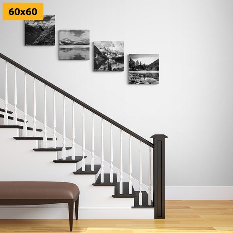 BILDER-SET BEZAUBERNDE BERGLANDSCHAFTEN IN SCHWARZ-WEISS - BILDERSETS - BILDER