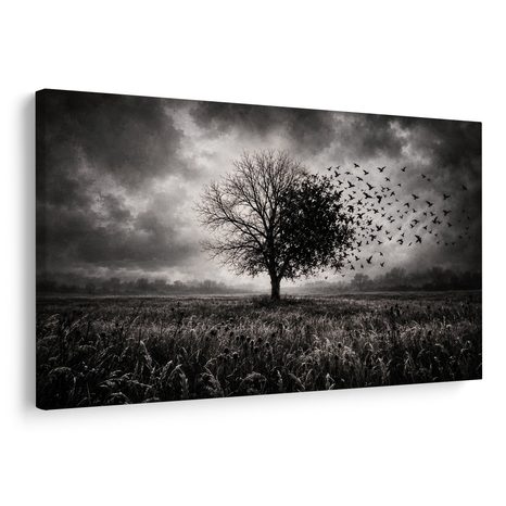 WANDBILD LEBENSBAUM IM STURM - HALLOWEEN- UND HORROR-BILDER - BILDER