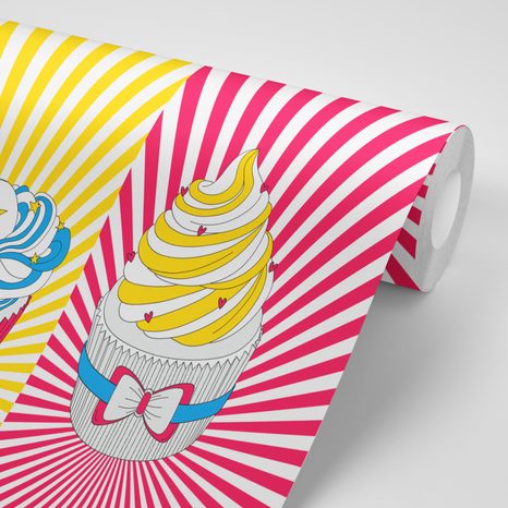 CARTA DA PARATI – CUPCAKES POP ART - CARTA DA PARATI POP ART - CARTA DA PARATI